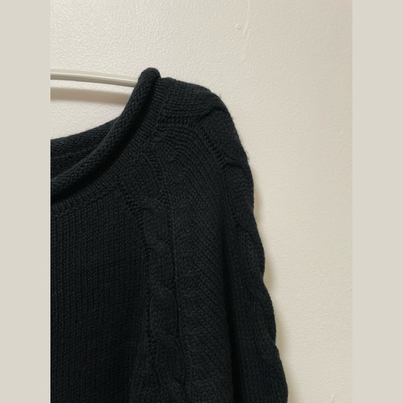 Split Sleeve Cable Sweater – Black Size M - Picture 3 of 8